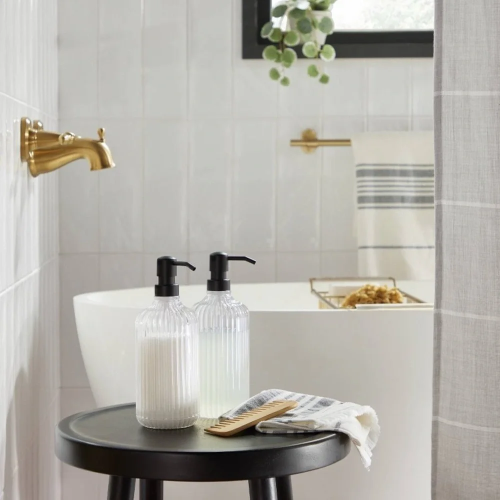 Hearth & Hand Fluted Acrylic Shower Dispenser 27oz